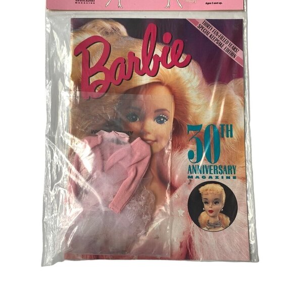 Barbie Vintage 30th Anniversary Magazine New Unopened + Dress - Picture 2 of 5